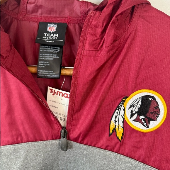 NWT Washington Redskins Youth Windbreaker – Size Large – NFL Team Apparel - Picture 2 of 7